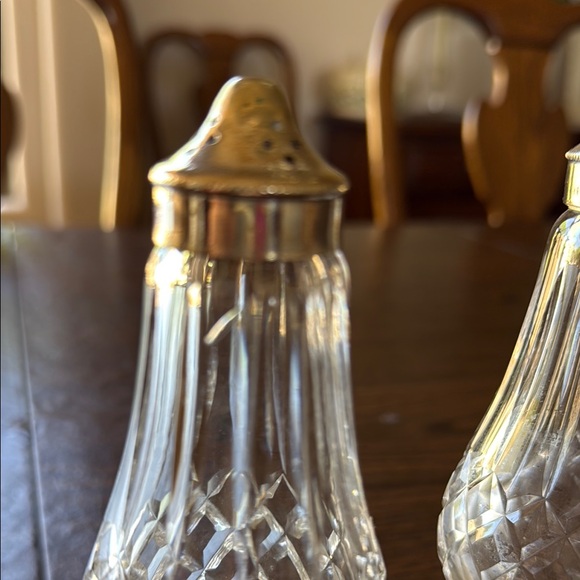 Waterford Crystal Salt & Pepper Shakers with Sterling Silver tops - Picture 4 of 10